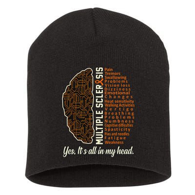 Multiple Sclerosis Facts Ms Awareness Support Graphic Short Acrylic Beanie