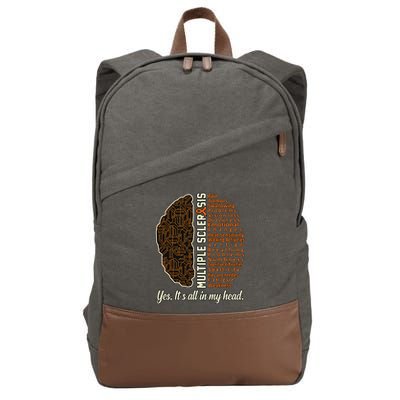Multiple Sclerosis Facts Ms Awareness Support Graphic Cotton Canvas Backpack