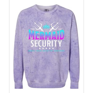 Mermaid Security Family Birthday Halloween Costume Colorblast Crewneck Sweatshirt