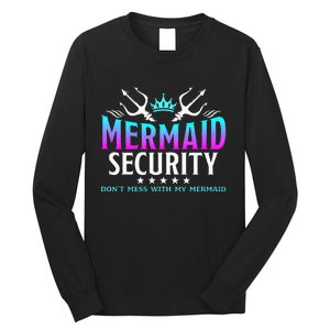 Mermaid Security Family Birthday Halloween Costume Long Sleeve Shirt