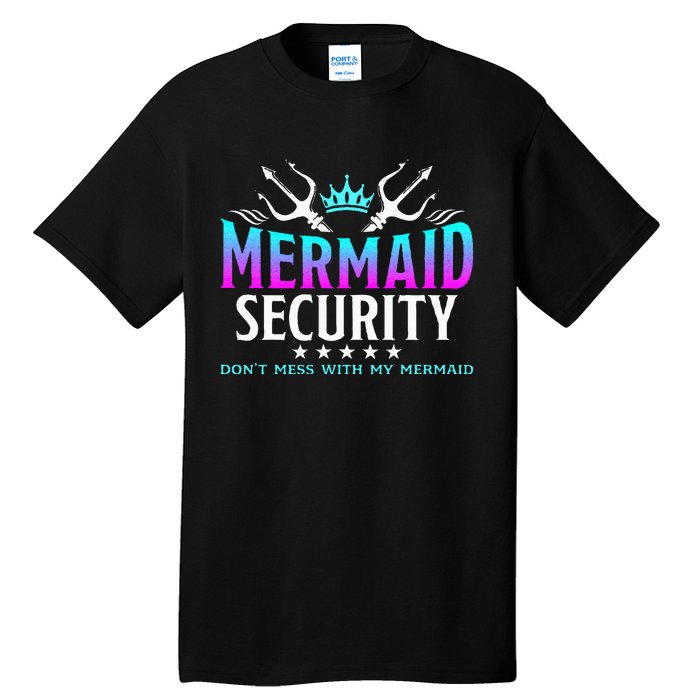 Mermaid Security Family Birthday Halloween Costume Tall T-Shirt