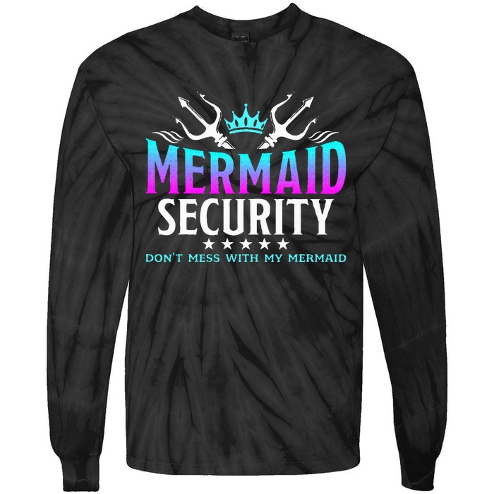 Mermaid Security Family Birthday Halloween Costume Tie-Dye Long Sleeve Shirt