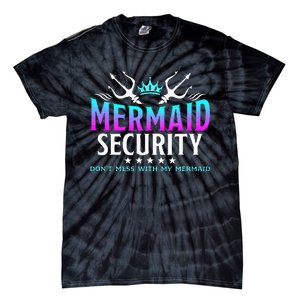 Mermaid Security Family Birthday Halloween Costume Tie-Dye T-Shirt