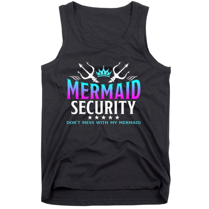 Mermaid Security Family Birthday Halloween Costume Tank Top