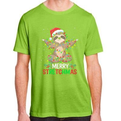 Merry Stretchmas Funny Sloth Yoga Christmas Tank Top Adult ChromaSoft Performance T-Shirt