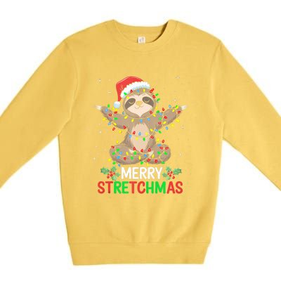 Merry Stretchmas Funny Sloth Yoga Christmas Tank Top Premium Crewneck Sweatshirt