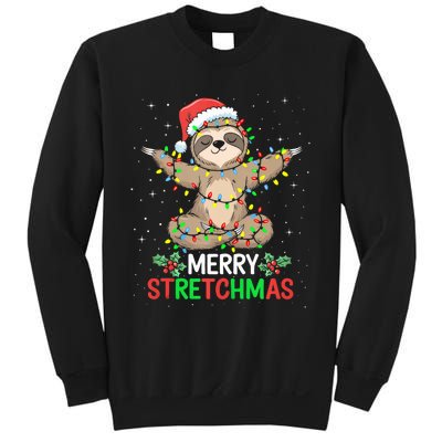 Merry Stretchmas Funny Sloth Yoga Christmas Tank Top Sweatshirt