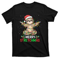 Merry Stretchmas Funny Sloth Yoga Christmas Tank Top T-Shirt