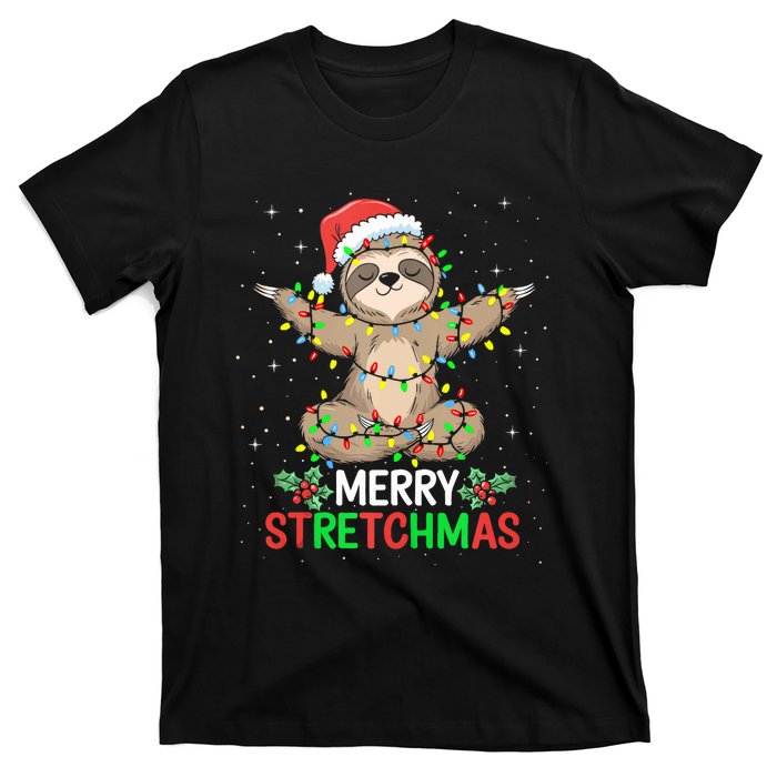 Merry Stretchmas Funny Sloth Yoga Christmas Tank Top T-Shirt