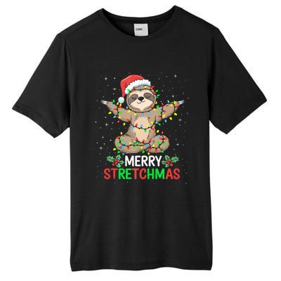 Merry Stretchmas Funny Sloth Yoga Christmas Tank Top Tall Fusion ChromaSoft Performance T-Shirt