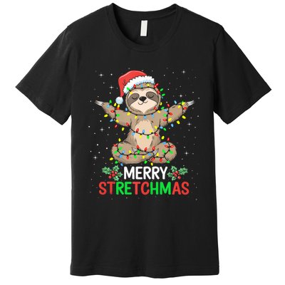 Merry Stretchmas Funny Sloth Yoga Christmas Tank Top Premium T-Shirt