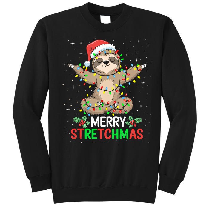 Merry Stretchmas Funny Sloth Yoga Christmas Tank Top Tall Sweatshirt