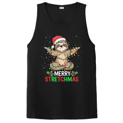 Merry Stretchmas Funny Sloth Yoga Christmas Tank Top PosiCharge Competitor Tank