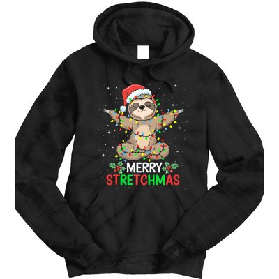 Merry Stretchmas Funny Sloth Yoga Christmas Tank Top Tie Dye Hoodie