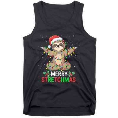 Merry Stretchmas Funny Sloth Yoga Christmas Tank Top Tank Top