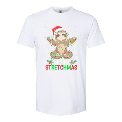 Merry Stretchmas Funny Sloth Yoga Christmas Tank Top Softstyle CVC T-Shirt