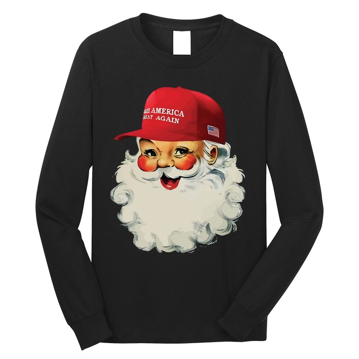 Maga Santa Funny Trump Christmas Long Sleeve Shirt