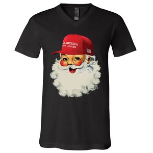 Maga Santa Funny Trump Christmas V-Neck T-Shirt