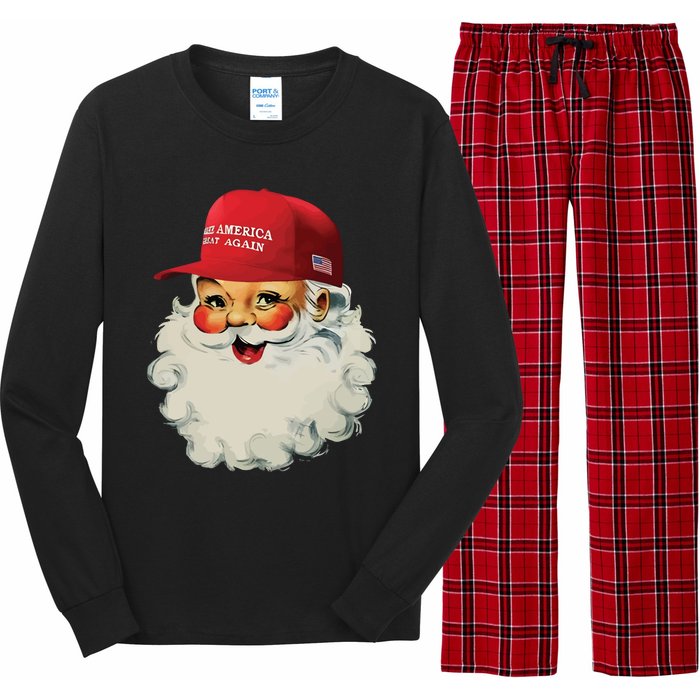 Maga Santa Funny Trump Christmas Long Sleeve Pajama Set