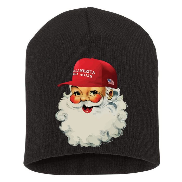 Maga Santa Funny Trump Christmas Short Acrylic Beanie