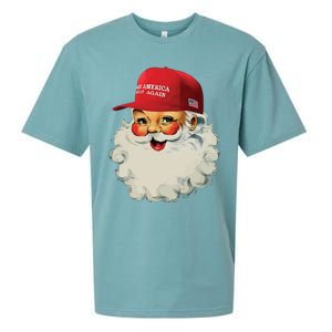 Maga Santa Funny Trump Christmas Sueded Cloud Jersey T-Shirt