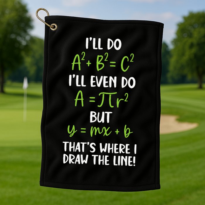 Math Saying Funny Math Joke Mathematician Golf Towel