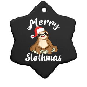 Merry Slothmas For Sloth Lovers Cute Christmas Sloth Cool Gift Ceramic Star Ornament