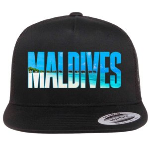 Maldives Souvenir For Couple Or Family Summer Vacay Flat Bill Trucker Hat