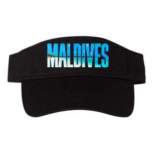 Maldives Souvenir For Couple Or Family Summer Vacay Valucap Bio-Washed Visor