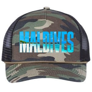 Maldives Souvenir For Couple Or Family Summer Vacay Retro Rope Trucker Hat Cap