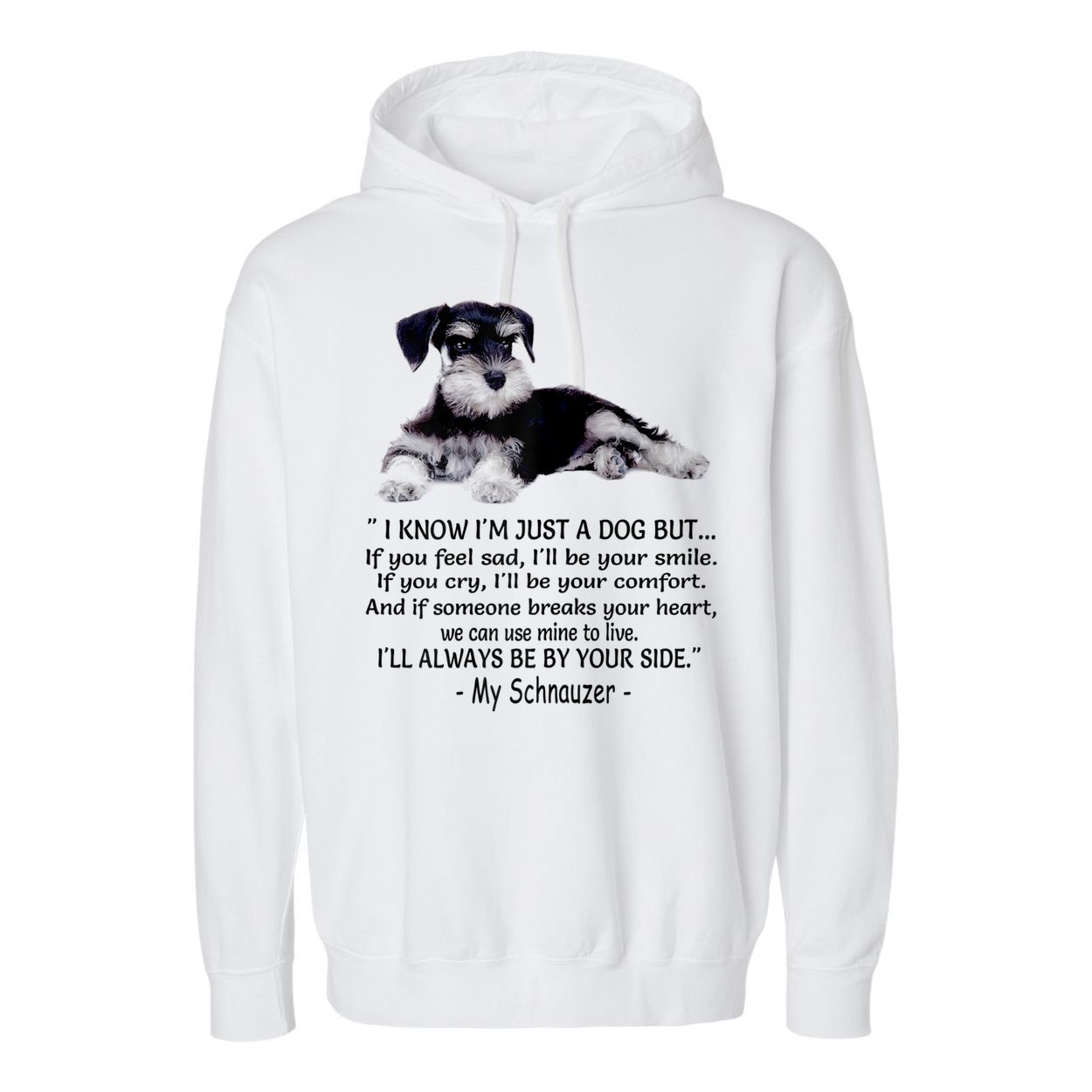 Miniature Schnauzer Funny Gift Garment-Dyed Fleece Hoodie
