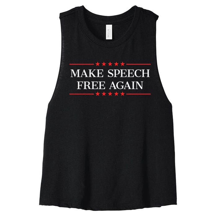 Make Speech Free Again Women's Racerback Cropped Tank