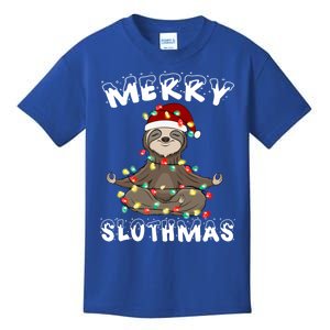 Merry Slothmas Funny Sloth Christmas Pajama For Sloth Lovers Gift Kids T-Shirt