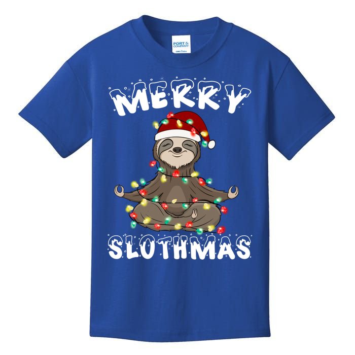 Merry Slothmas Funny Sloth Christmas Pajama For Sloth Lovers Gift Kids T-Shirt