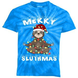 Merry Slothmas Funny Sloth Christmas Pajama For Sloth Lovers Gift Kids Tie-Dye T-Shirt