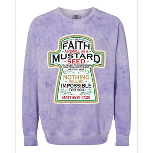 Mustard Seed Faith Christian Gifts Mathew 17 20 Scripture Colorblast Crewneck Sweatshirt