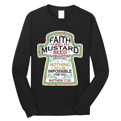 Mustard Seed Faith Christian Gifts Mathew 17 20 Scripture Long Sleeve Shirt