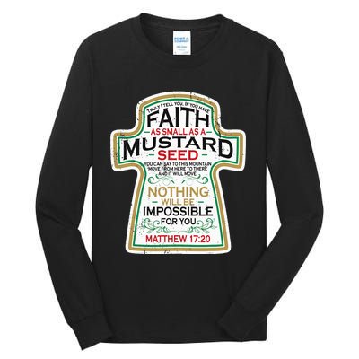 Mustard Seed Faith Christian Gifts Mathew 17 20 Scripture Tall Long Sleeve T-Shirt