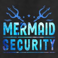 Mermaid Security Funny Dad Mermaid Family Mermaid Squad 7 Panel Mesh Trucker Snapback Hat