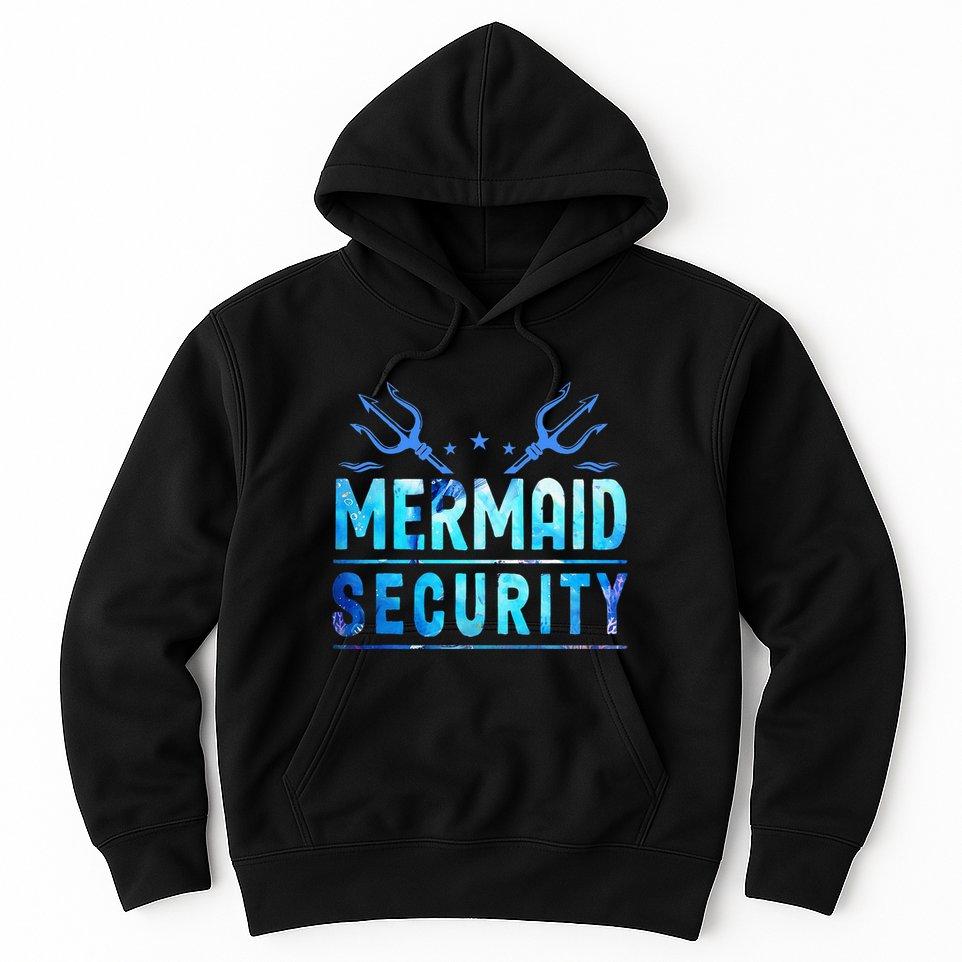 Mermaid Security Funny Dad Mermaid Family Mermaid Squad Hoodie