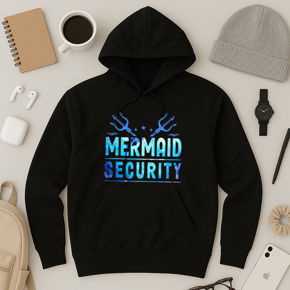 Mermaid Security Funny Dad Mermaid Family Mermaid Squad Hoodie
