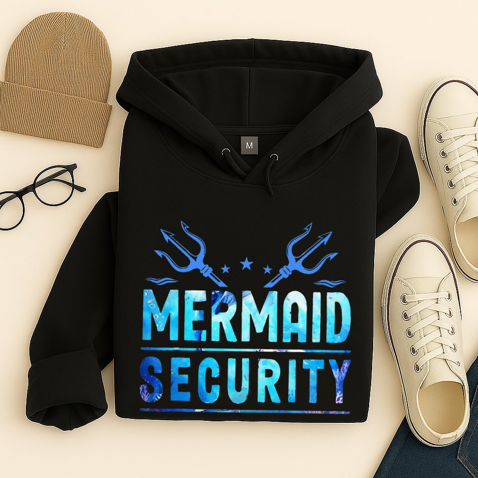 Mermaid Security Funny Dad Mermaid Family Mermaid Squad Hoodie