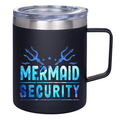 Mermaid Security Funny Dad Mermaid Family Mermaid Squad 12oz Stainless Steel Coffee Mug