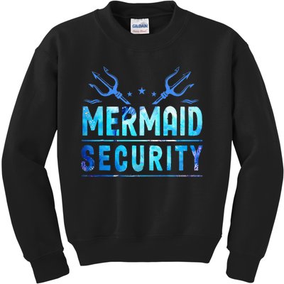 Mermaid Security Funny Dad Mermaid Family Mermaid Squad Kids Sweatshirt