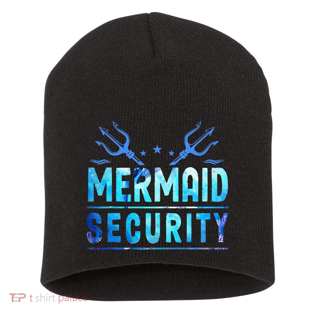 Mermaid Security Funny Dad Mermaid Family Mermaid Squad Short Acrylic Beanie