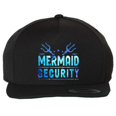 Mermaid Security Funny Dad Mermaid Family Mermaid Squad Wool Snapback Cap