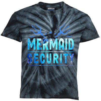 Mermaid Security Funny Dad Mermaid Family Mermaid Squad Kids Tie-Dye T-Shirt