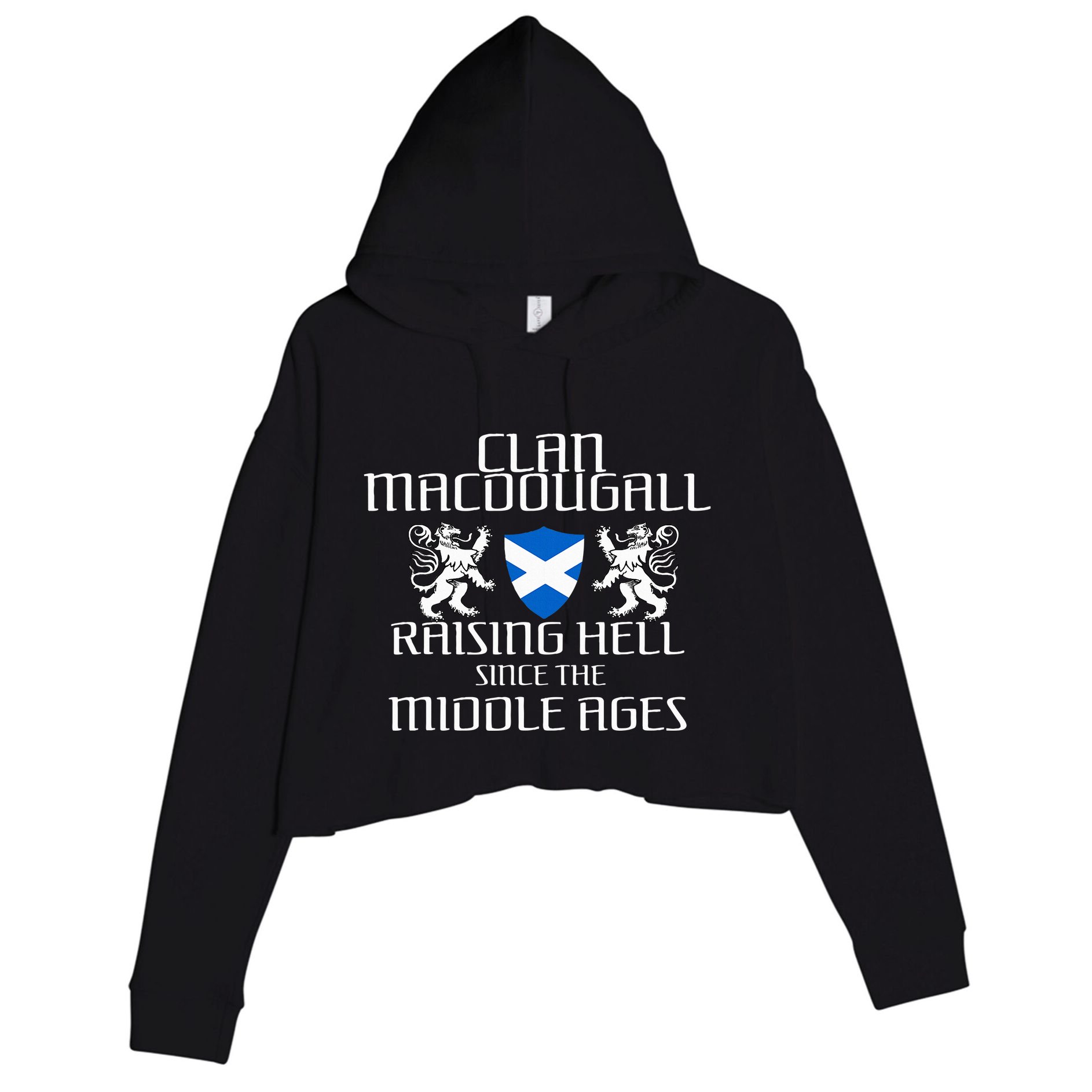 Macdougall Scottish Family Scotland Name Clan Crop Fleece Hoodie