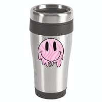 Melted Smiley Face Retro 80s Dripping Melting Happy Smile 16oz Travel Tumbler