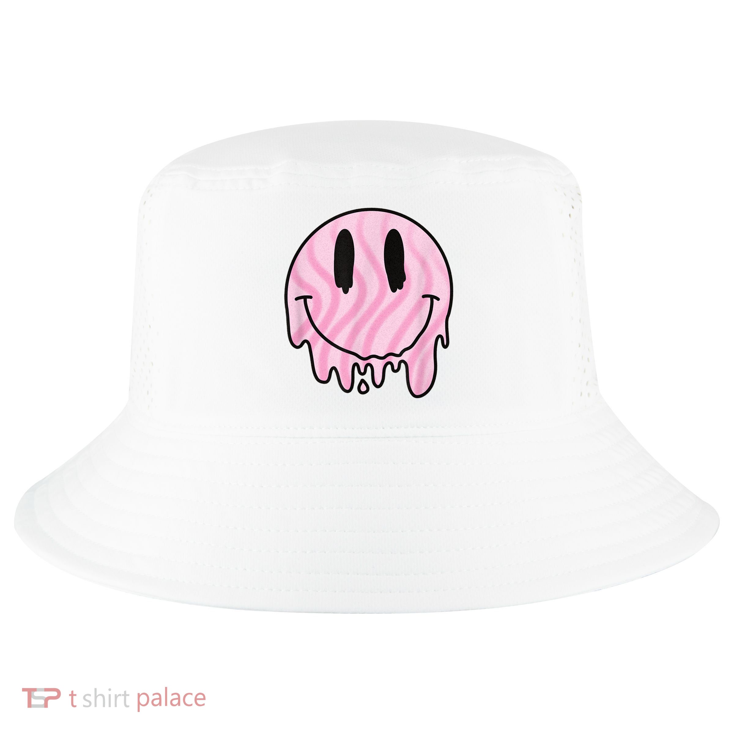 Melted Smiley Face Retro 80s Dripping Melting Happy Smile Cool Comfort Performance Bucket Hat